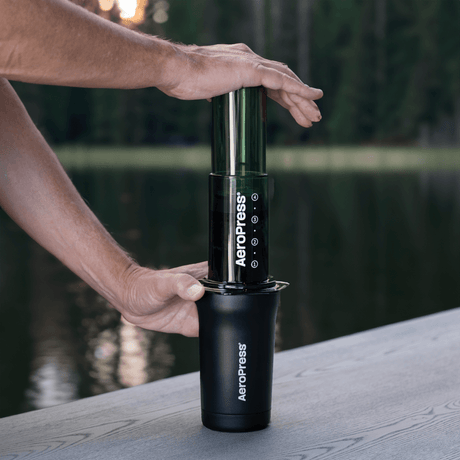 AeroPress Cream Travel Coffee Tumbler #color_black